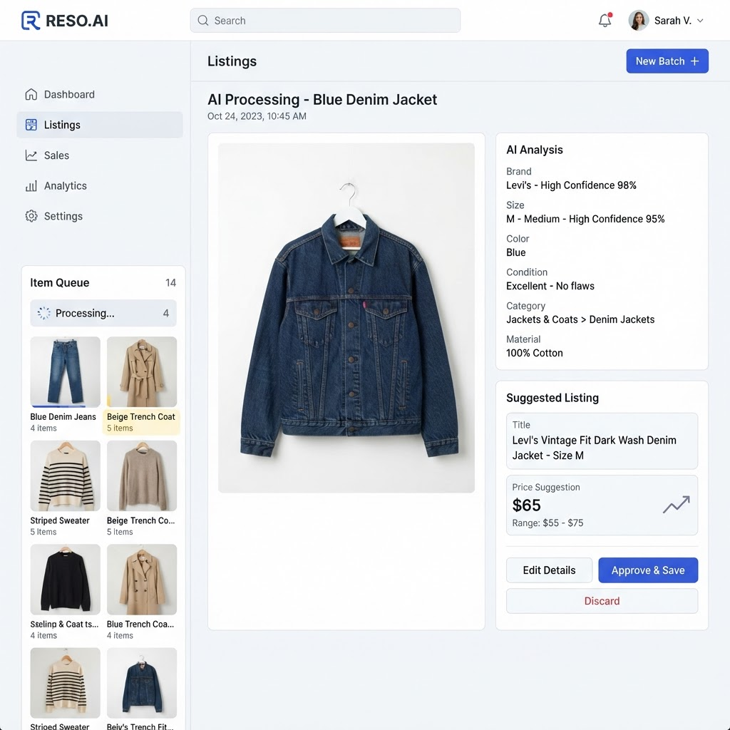 Hammoq AI resale automation platform processing product listings